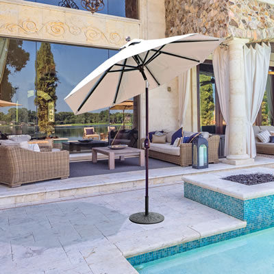 GALTECH 7.5' Deluxe Auto Tilt Octagon Umbrella Natural
