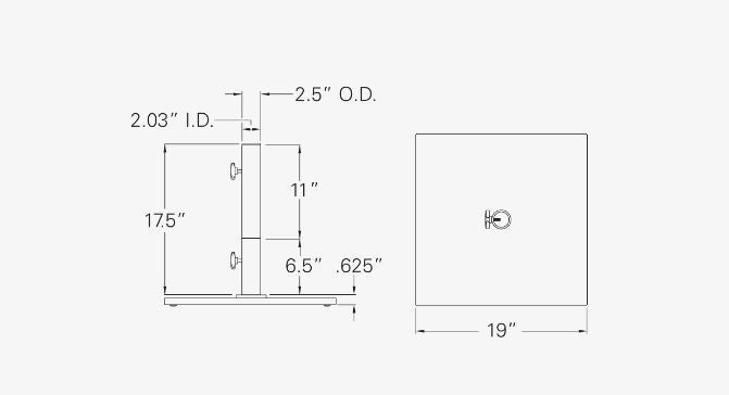 Treasure Garden 70 lbs Square Steel Base