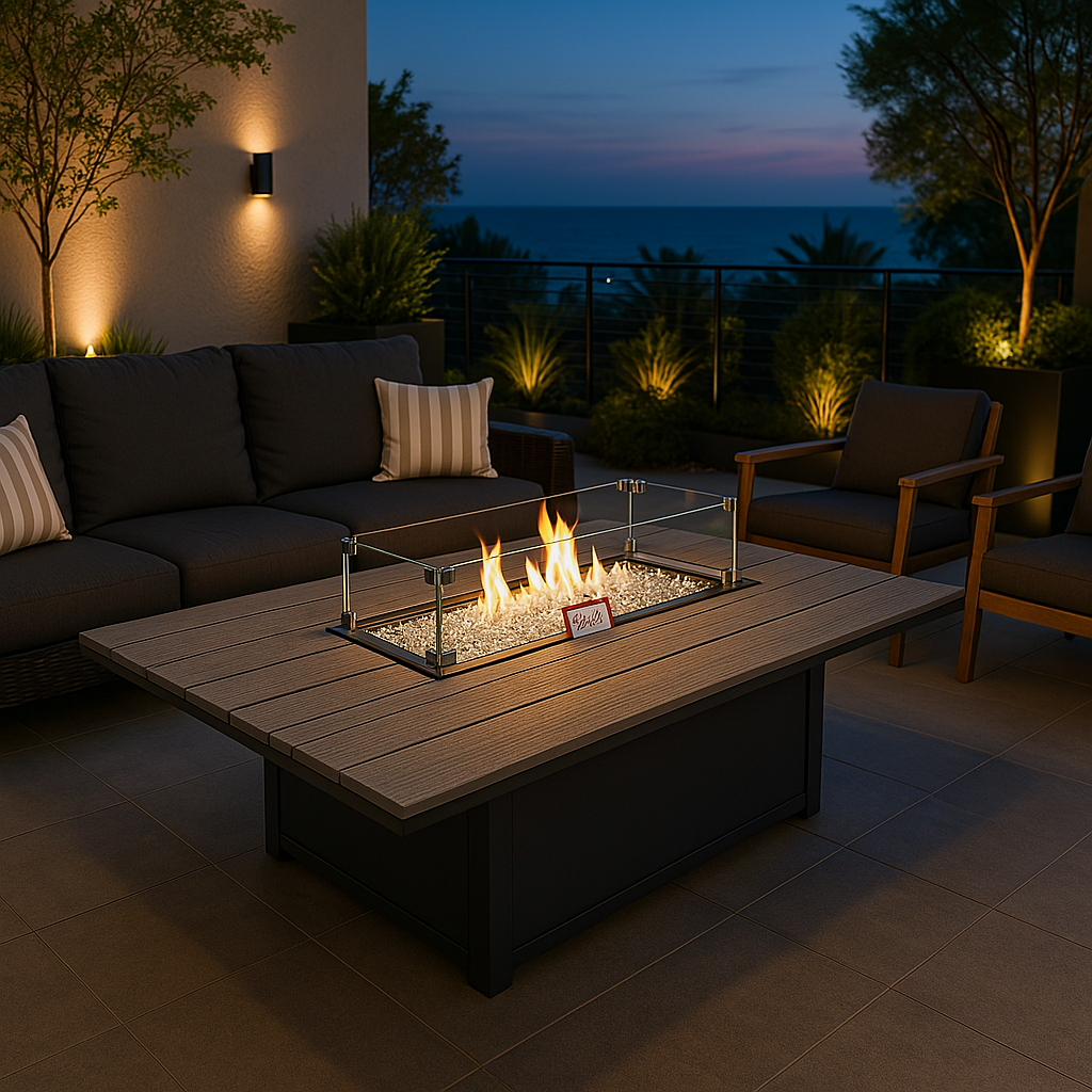 Telescope MGP Top Fire Tables 48" x 84" Rectangular MGP Top Outdoor Fire Table
