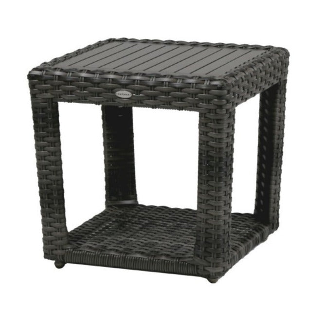 Ratana Portfino Outdoor End Table w/ Clear Glass