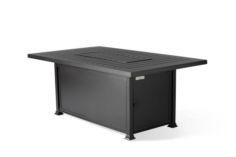 Mallin 60.5" x 36" Paso Robles Rectangular Chat Height Outdoor Fire Table with the lead on