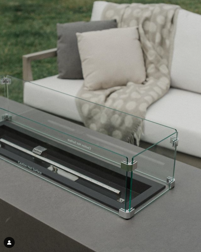 Ratana Fiamma 54" x 24" Rectangular Outdoor Fire Table w/Lid