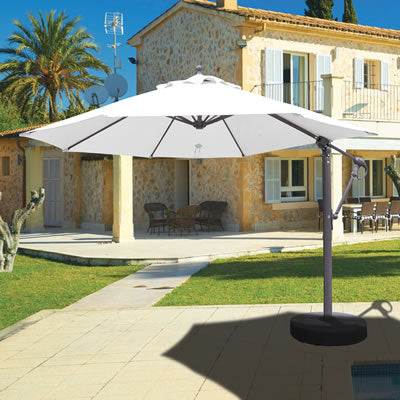 GALTECH 11' Oct Cantilever with Wheeled Base Natural