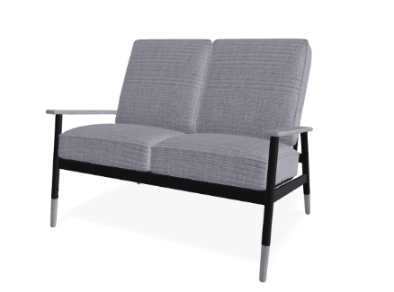 Telescope Welles Cushion Outdoor Two-Seat Loveseat w/ Welting