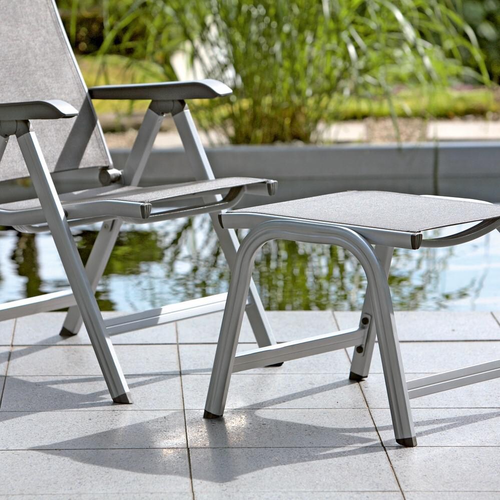 Kettler Basic Plus Outdoor Ottoman next to the chair