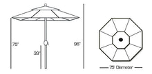 Load image into Gallery viewer, GALTECH 7.5&#39; Deluxe Auto Tilt Octagon Umbrella