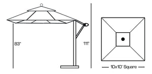 GALTECH 10'x 10' Sq Cantilever