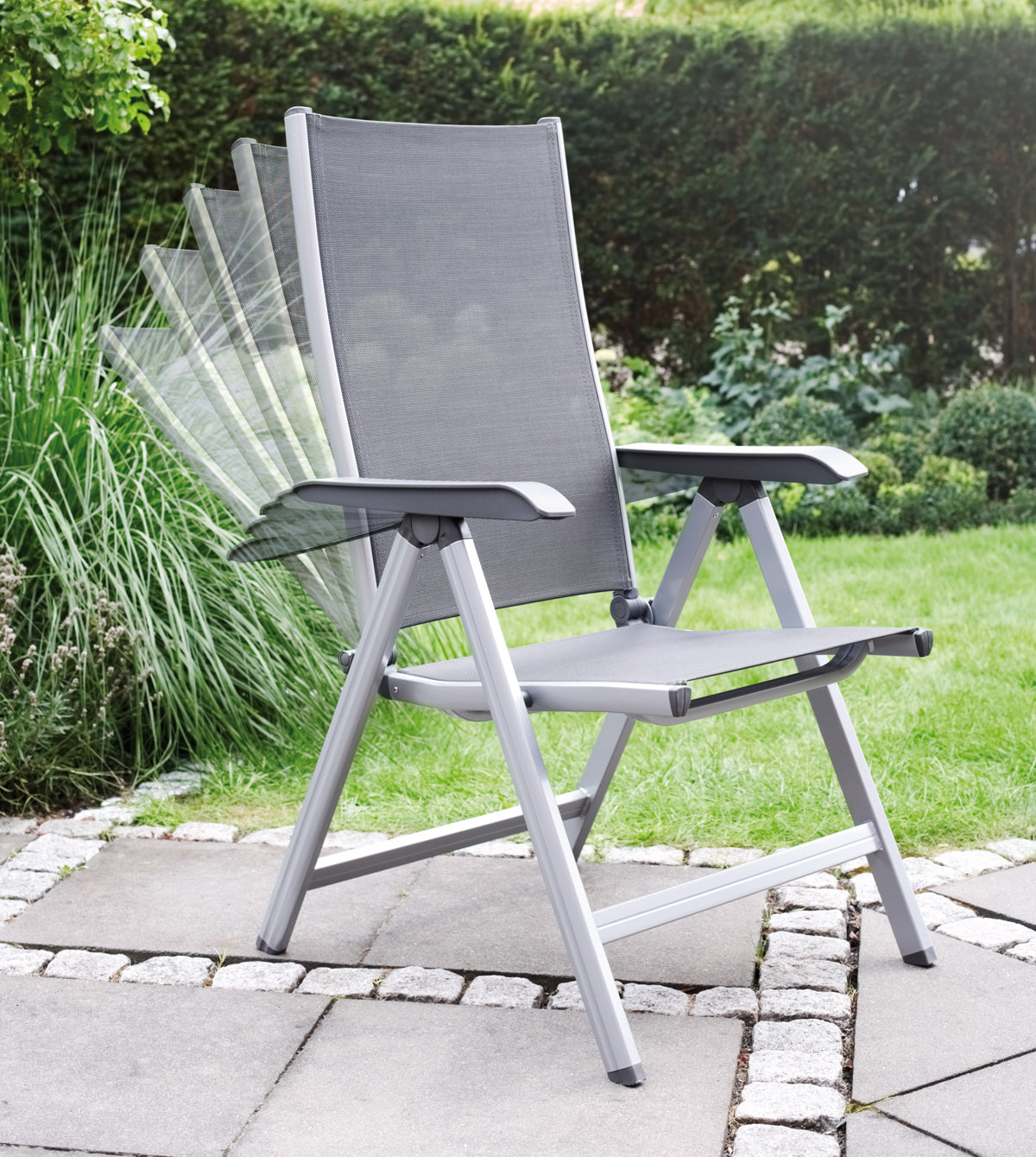 Kettler Basic Plus Outdoor Multi-Position Chair Silver Gray