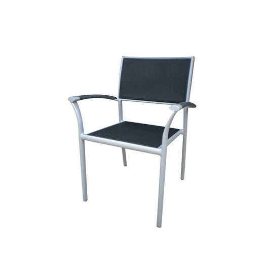 Ratana New Roma (Sling) Stacking Arm Chair w/Aluminum Arm