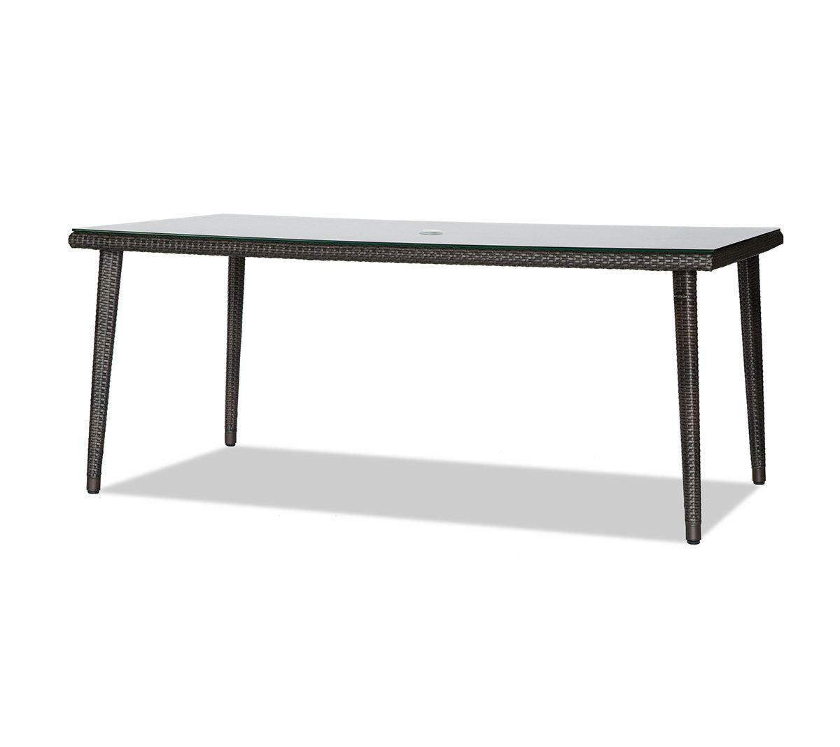 Ratana Palm Harbor 71″x 38″ Rect Dining Table w/Clear Glass & Umbrella Hole